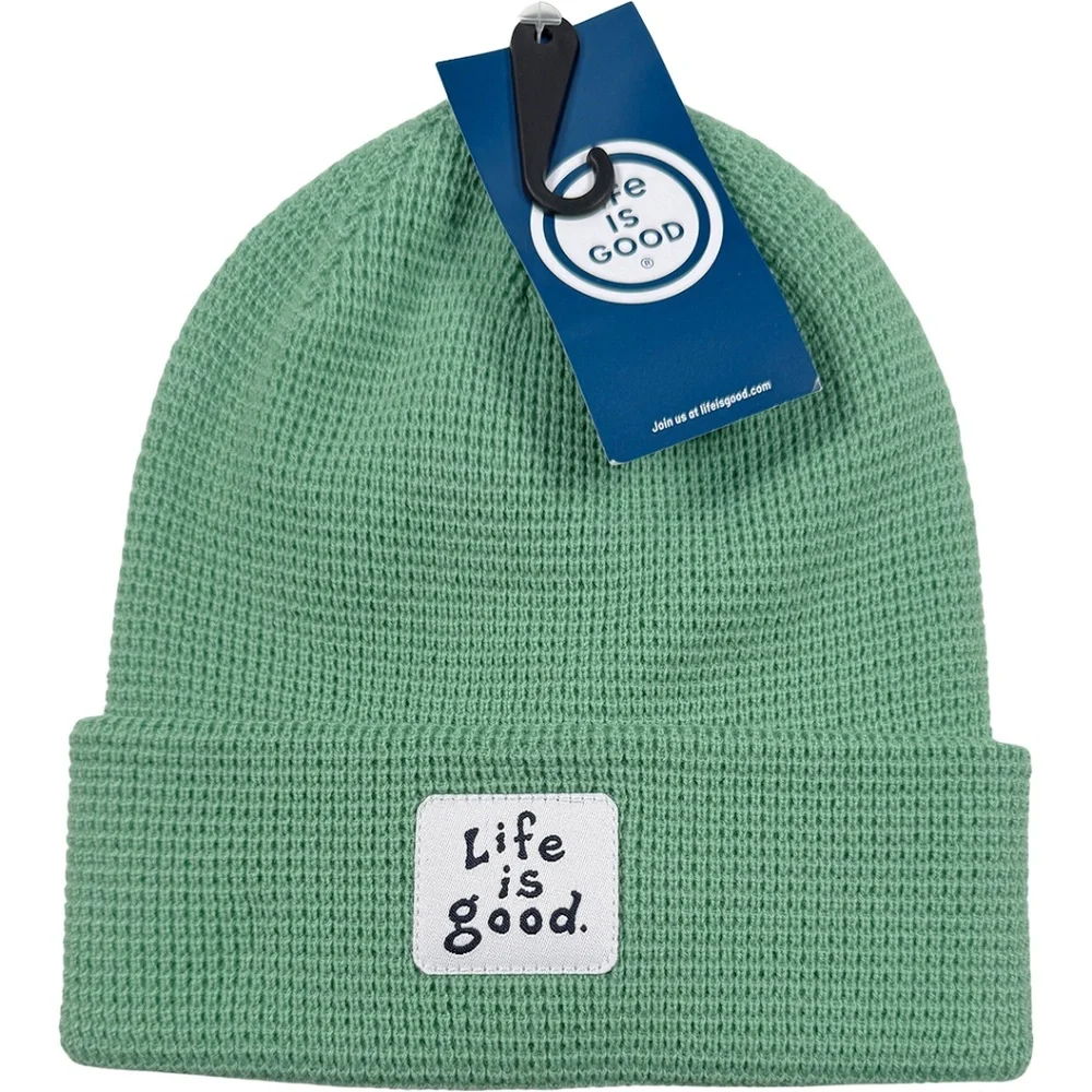 Life Is Good Waffle Cuff Beanie - NWT Womens One Size Green /‎ Multi - #48498-D3